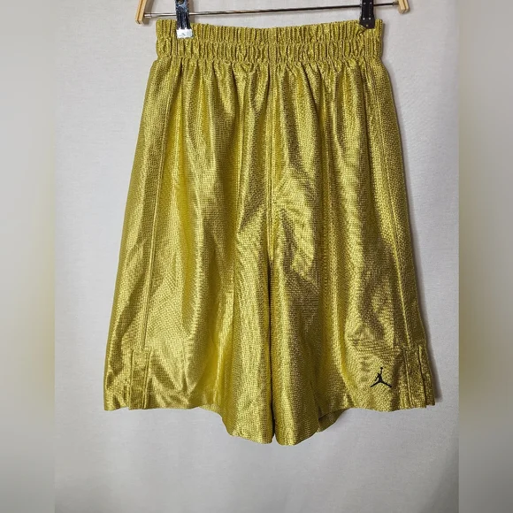 Jordan Shorts Jordan Mens Metallic Gold Basketball Shorts Size